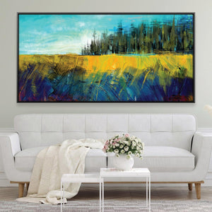 Brushed Meadows Canvas Art Clock Canvas
