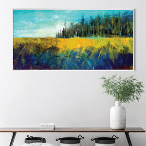 Brushed Meadows Canvas Art Clock Canvas