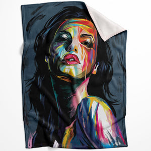 Brushwork Woman A Blanket Blanket 75 x 100cm Clock Canvas