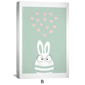 Bunny Love Trio Canvas Art B / 12 x 18in / Canvas Clock Canvas
