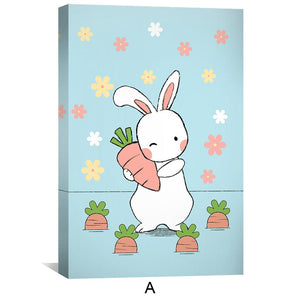 Bunny Tales Canvas Art A / 12 x 18in / Canvas Clock Canvas