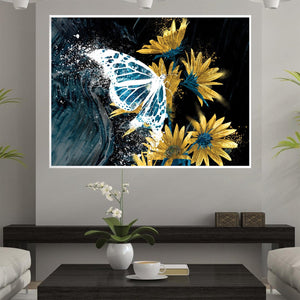 Butterfly Abstraction Canvas Art Clock Canvas