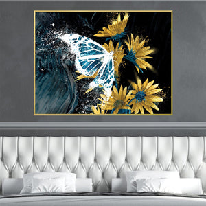 Butterfly Abstraction Canvas Art Clock Canvas