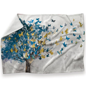 Butterfly Leaves Blanket Blanket 30 x 40in Clock Canvas