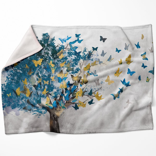 Butterfly Leaves Blanket Blanket 75 x 100cm Clock Canvas