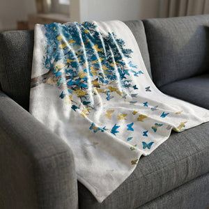 Butterfly Leaves Blanket Blanket Clock Canvas