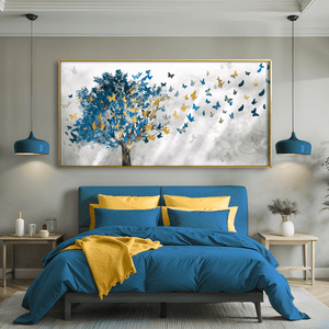 Butterfly Leaves Canvas Art Clock Canvas
