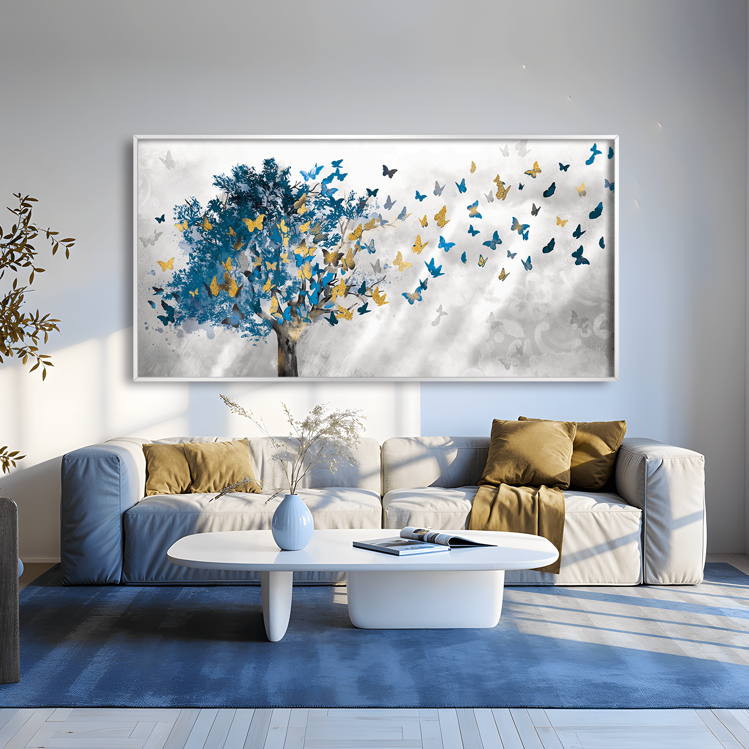 Butterfly Leaves Canvas Art Clock Canvas