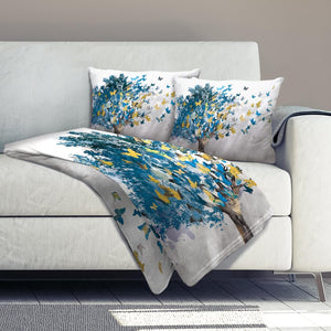 Butterfly Leaves Dream Home Bundle Bundle 2 Cushions & 1 Blanket Clock Canvas