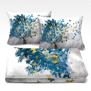 Butterfly Leaves Dream Home Bundle Bundle 2 Cushions & 1 Blanket Clock Canvas
