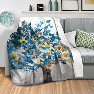Butterfly Leaves Dream Home Bundle Bundle 2 Cushions & 1 Blanket Clock Canvas
