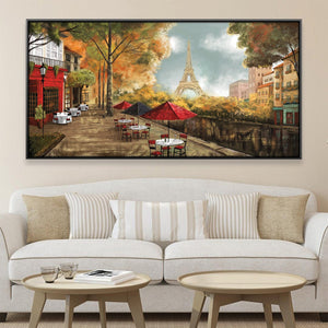 Cafe de la Tour Eiffel Canvas Art 50 x 25cm / Framed Prints Clock Canvas