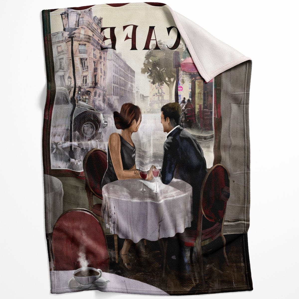 Cafe Love Blanket Blanket 75 x 100cm Clock Canvas