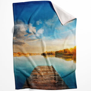 Calm Nature Blanket Blanket 75 x 100cm Clock Canvas