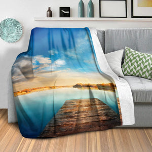 Calm Nature Blanket Blanket Clock Canvas