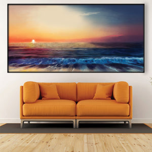 Calm Shores Easy Build Frame Posters, Prints, & Visual Artwork Easy Build Frame & Fabric Print / 40 x 20in Clock Canvas