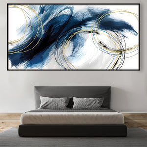 Cerulean Dreams Easy Build Frame Posters, Prints, & Visual Artwork Easy Build Frame & Fabric Print / 40 x 20in Clock Canvas