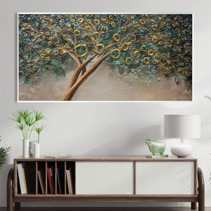 Circle Leaves Canvas Art Clock Canvas