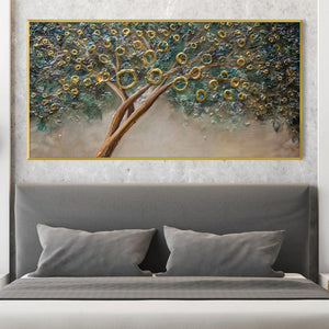 Circle Leaves Canvas Art Clock Canvas