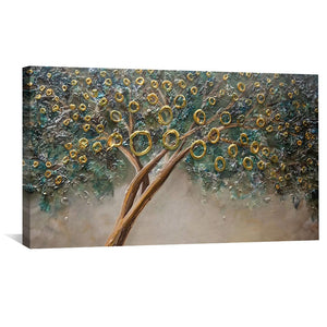 Circle Leaves Canvas Art Clock Canvas