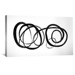 Circling Monochrome Canvas Art Clock Canvas