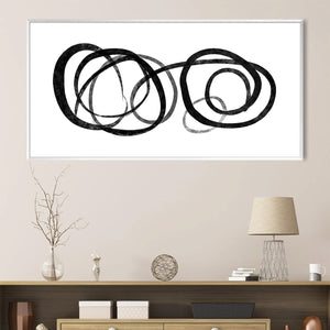 Circling Monochrome Canvas Art Clock Canvas