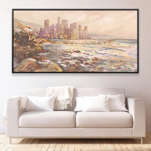 City of Light & Tide Canvas Art 20 x 10in / Canvas Clock Canvas