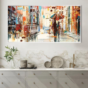City Pulse of Color Canvas Art Clock Canvas