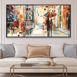 City Pulse of Color Canvas Art Clock Canvas