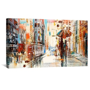 City Pulse of Color Canvas Art Clock Canvas