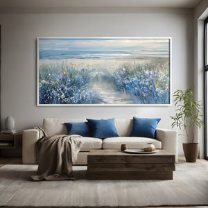 Coastal Bloom Canvas Art Clock Canvas