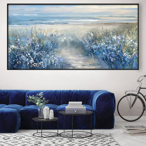 Coastal Bloom Easy Build Frame Posters, Prints, & Visual Artwork Easy Build Frame & Fabric Print / 40 x 20in Clock Canvas