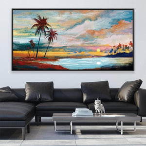 Coastal Oasis Canvas Art Clock Canvas