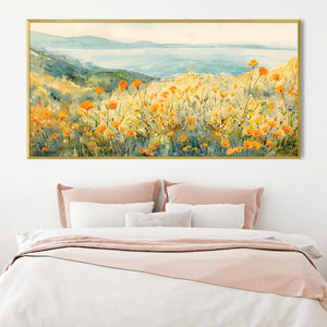 Coastal Poppies Canvas Art Clock Canvas