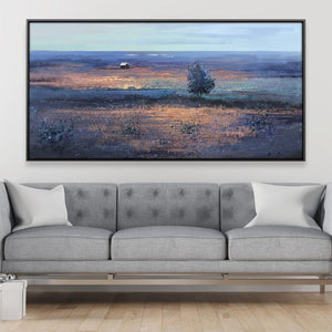 Cobalt Fields Canvas Art 20 x 10in / Canvas Clock Canvas