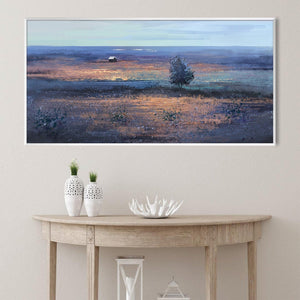 Cobalt Fields Canvas Art Clock Canvas