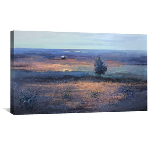 Cobalt Fields Canvas Art Clock Canvas