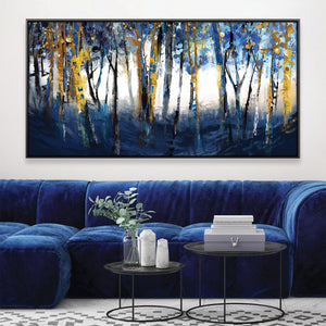 Cobalt Forest Canvas Art Clock Canvas
