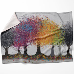 Color in the Grey Forest Blanket Blanket 75 x 100cm Clock Canvas