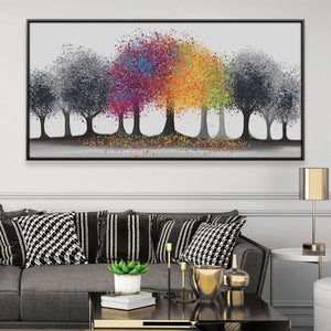 Color in the Grey Forest Canvas Art 50 x 25cm / Framed Prints Clock Canvas