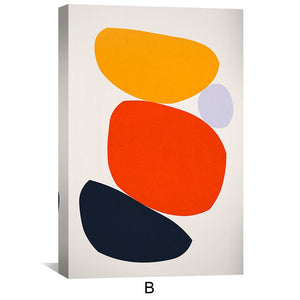 Colorful Abstract Shapes Canvas Art Clock Canvas