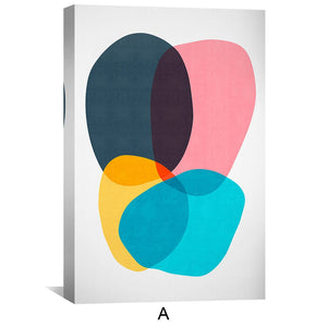 Colorful Abstract Shapes Canvas Art Clock Canvas