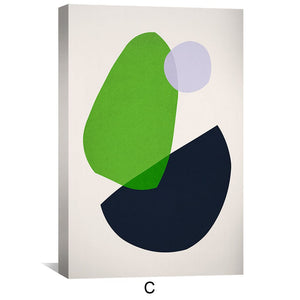 Colorful Abstract Shapes Canvas Art Clock Canvas