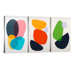 Colorful Abstract Shapes Canvas Art Clock Canvas