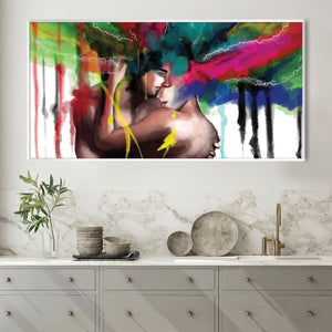 Colorful Embrace Canvas Art Clock Canvas