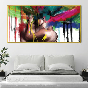 Colorful Embrace Canvas Art Clock Canvas