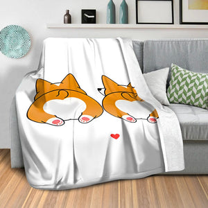Corgi Butt Love Blanket Blanket Clock Canvas