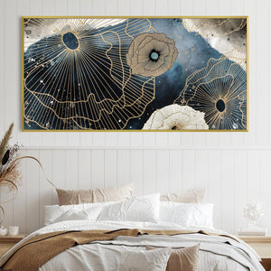 Cosmic Blooms Canvas Art Clock Canvas