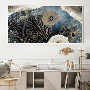 Cosmic Blooms Canvas Art Clock Canvas