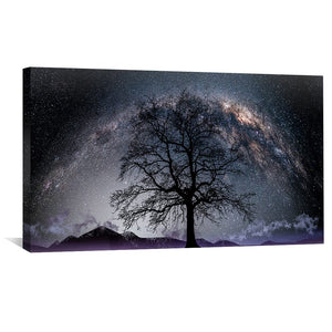 Cosmic Cedar Canvas Art Clock Canvas